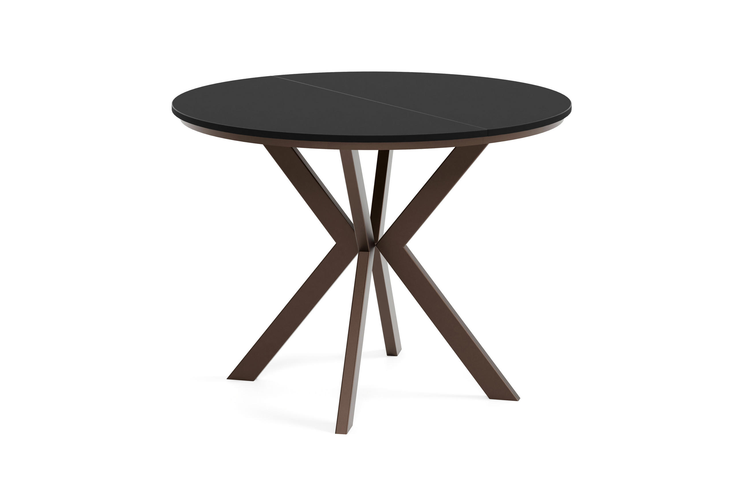 Meblini Esstisch Schwarz, Braun 90x76x90 cm