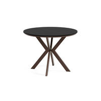 ESSTISCH EVO mit Felge - Schwarz/Braun, Holzwerkstoff/Metall (100/100/76cm) - Meblini