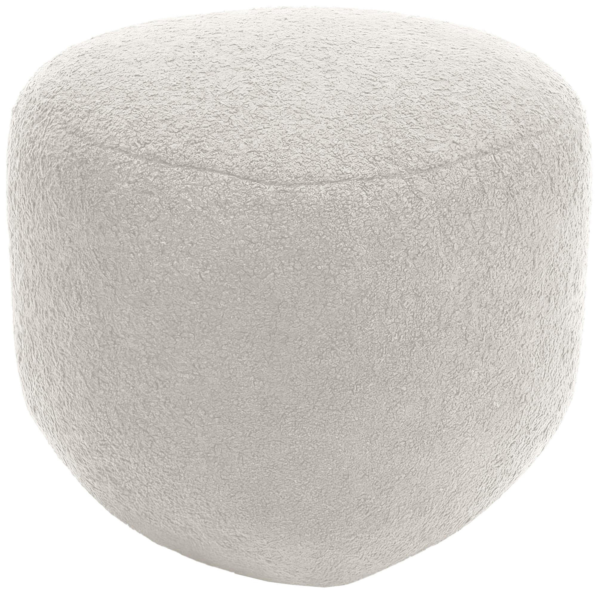 SITZHOCKER Sumir Stoff Creme Hocker Schlafzimmer - Creme, Textil (52/32/48cm) - DELUKE