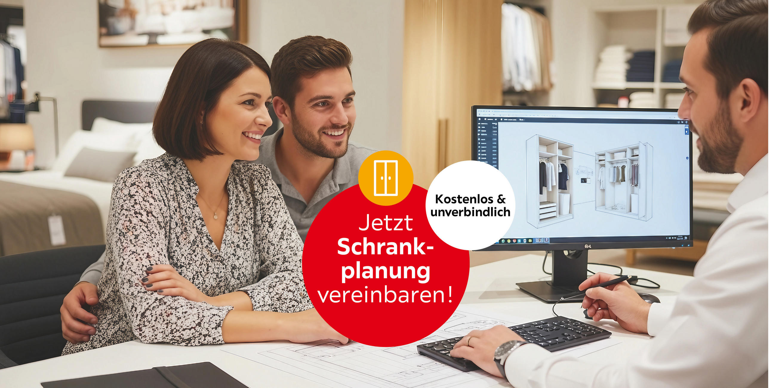 Jetzt Schrankplanung vereinbaren! Kostenlos & unverbindlich