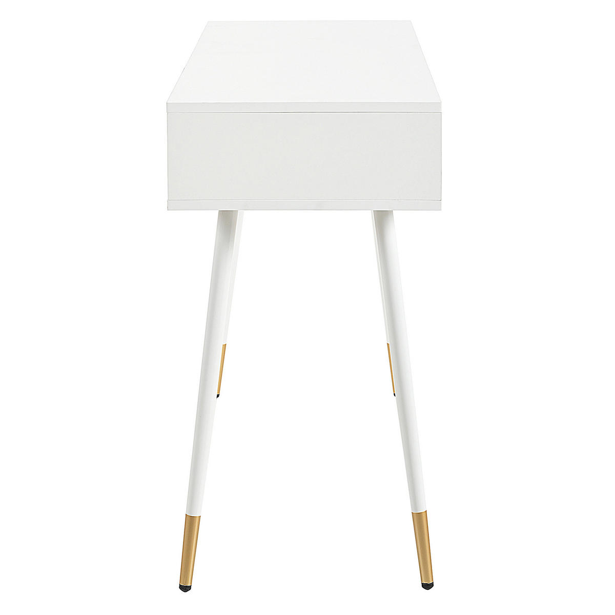 SCHMINKTISCH 100/40/76 cm mit 2 Schubladen, Metallfüßen und vielseitiger Nutzung, Weiß - Weiß, Holzwerkstoff (100/76/40cm) - Redom