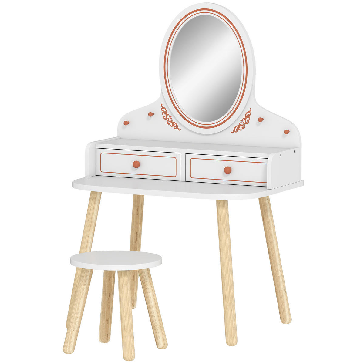 KINDER SCHMINKTISCH SET DE-10917 Weiß - Weiß, Holzwerkstoff (56/87.8/38cm) - ComfortXL
