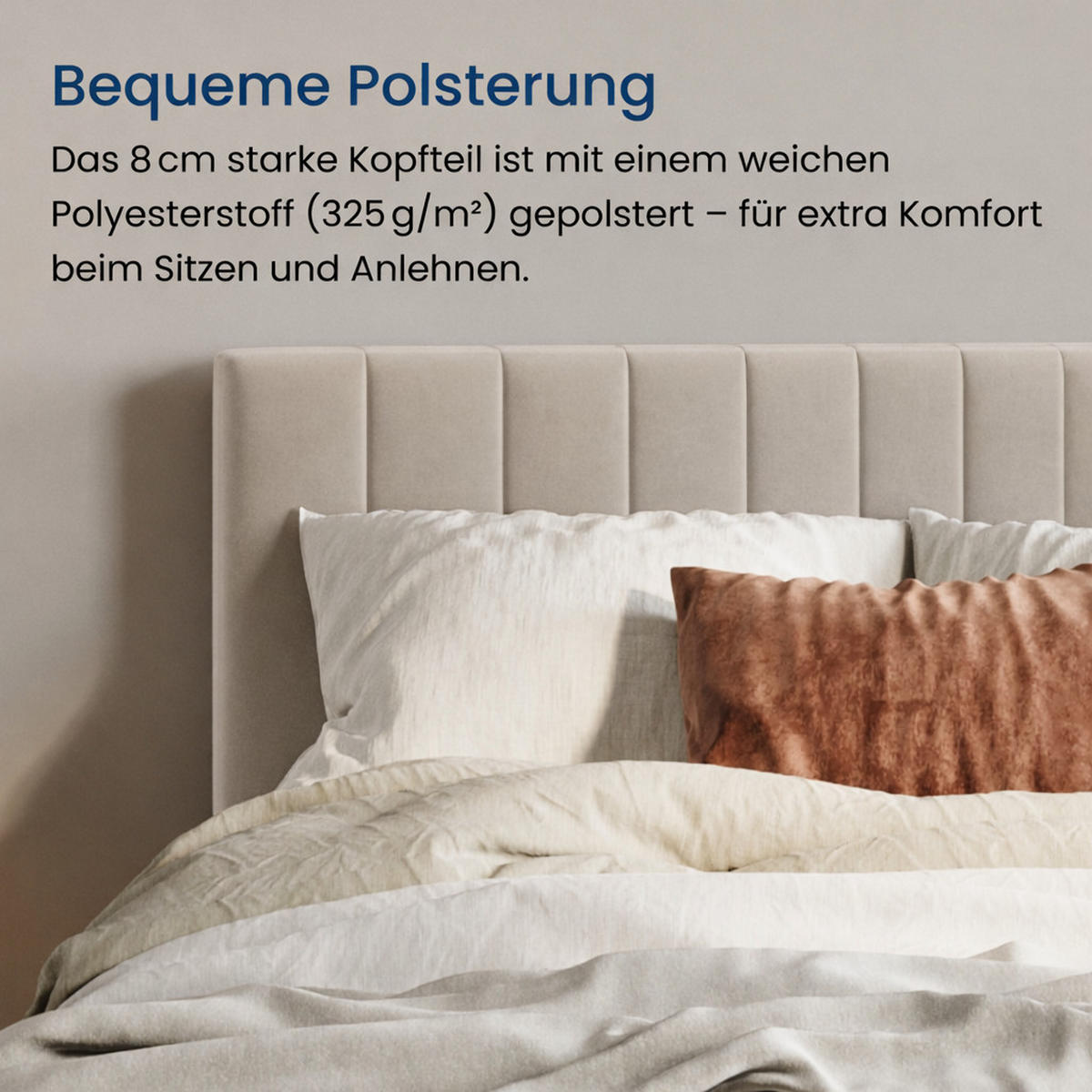 POLSTERBETT 140x200 cm in Beige - Beige, Metall (140/200cm) - Home Collective