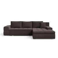 ECKSOFA Sonia Braun - Silberfarben/Braun, Holz/Textil (310/210cm) - Graingold