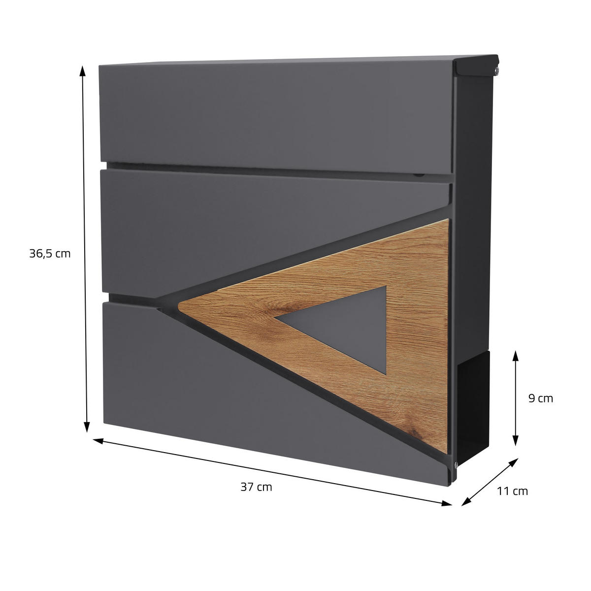 BRIEFKASTEN Anthrazit-Holzoptik mit bepflanzbarem Ständer - Anthrazit/Braun, Metall (120cm) - ML-DESIGN