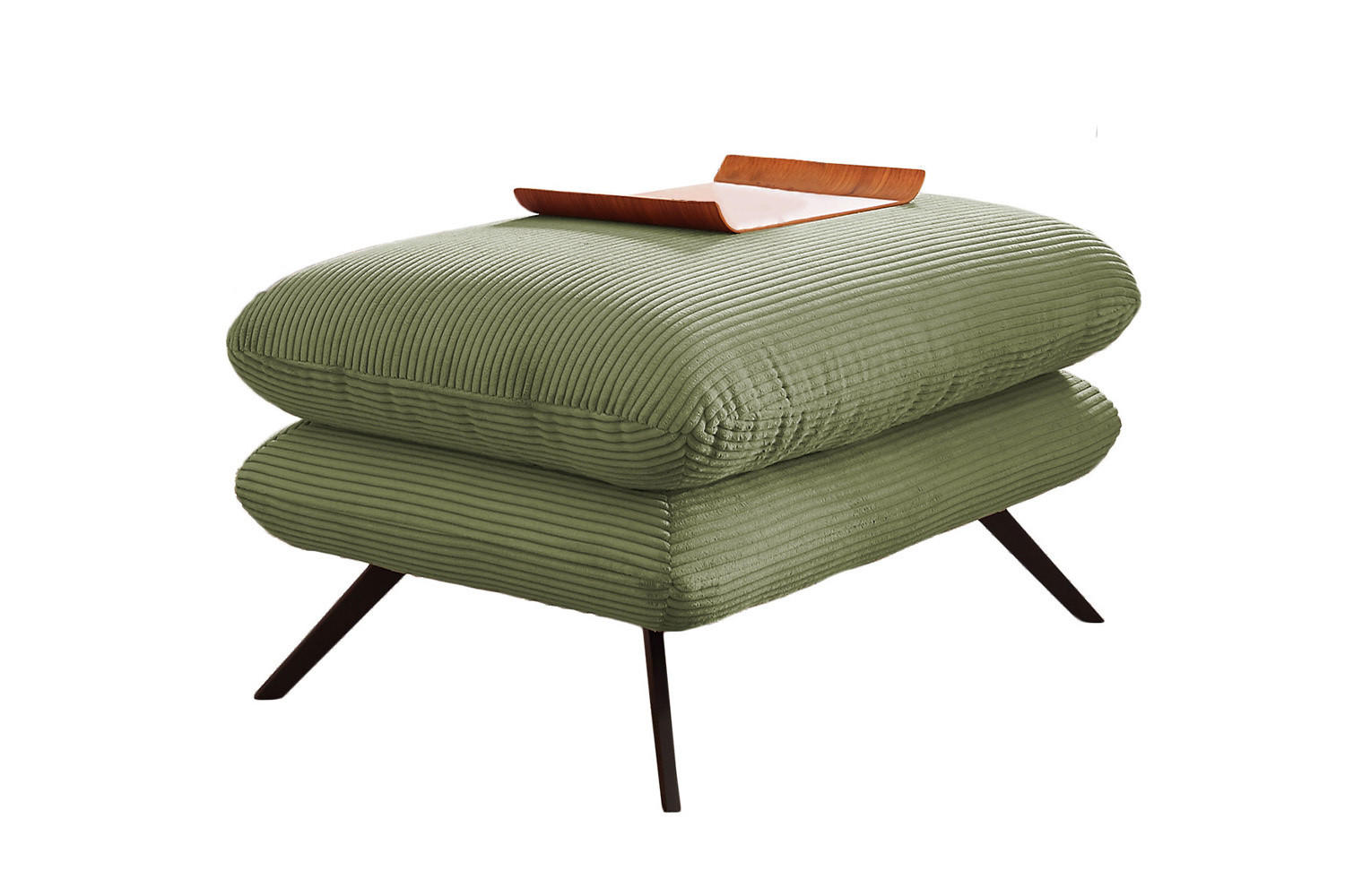 HOCKERBANK CHARME Grün Cord - Grün, Textil (120/45/70cm) - KAWOLA