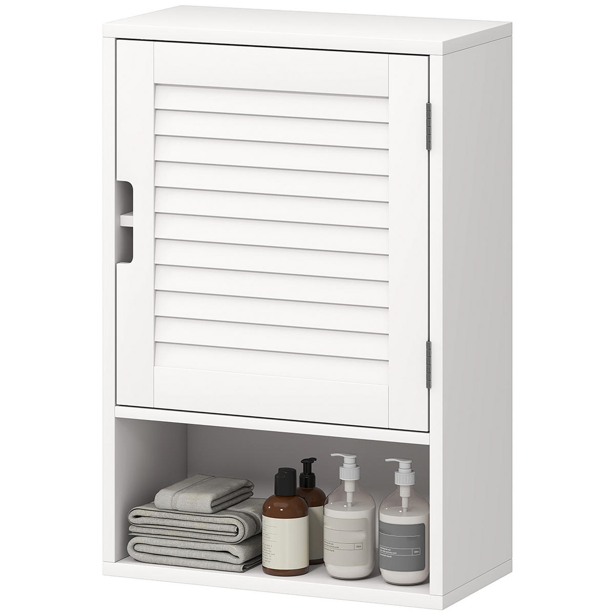HÄNGESCHRANK Weiß mit Lamellentür 40/20/60 cm - Weiß, Holzwerkstoff (40/60/20cm) - PANGIVO
