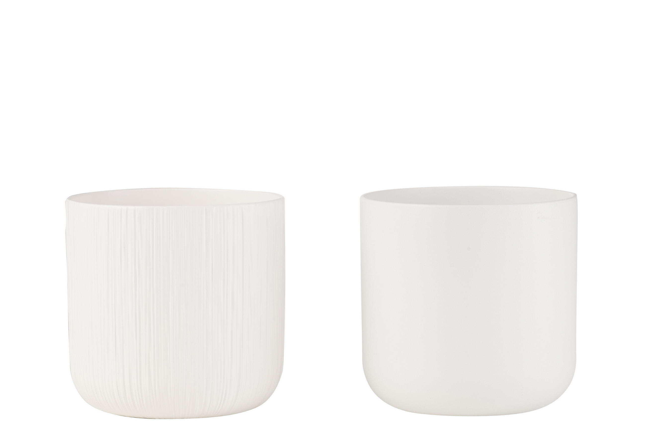 BLUMENTOPF GEN - Keramik - Weiß - XL - 2er Set - Ø 21 cm - Weiß, Keramik (21/20cm) - J-Line