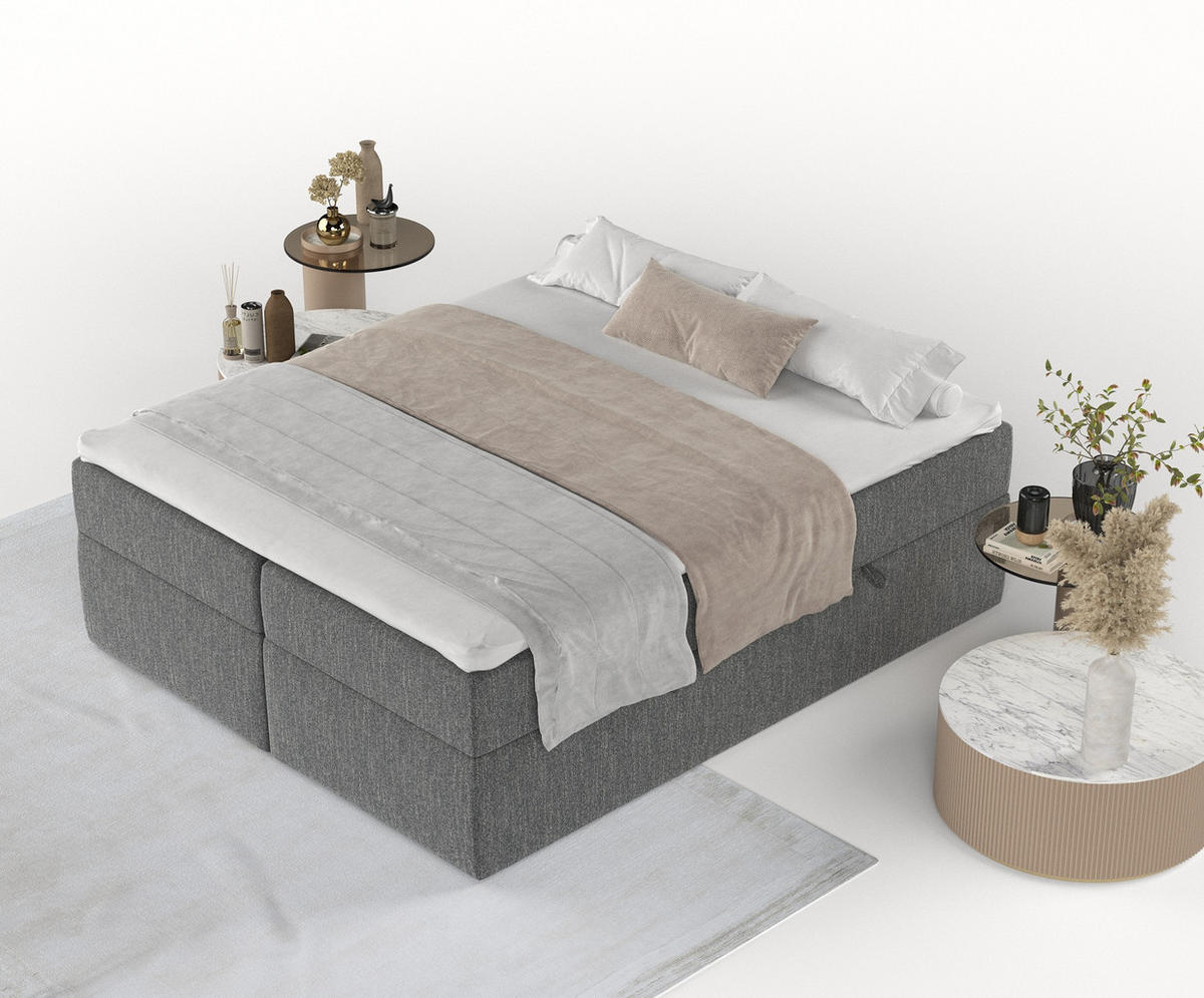 BOXBETT Yoko Schwarz 160/200 cm - Schwarz, Holz/Holzwerkstoff (160/200cm) - Maison de Reve