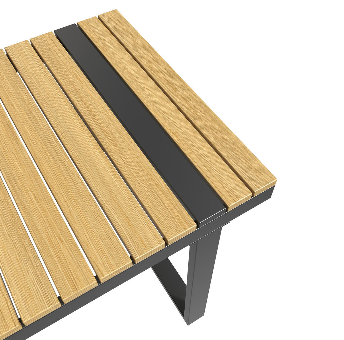 GARTEN-ESSGRUPPE mit verstellbarer Neigefunktion, 6-Sitzer Ecklounge im Industrial-Stil, Schwarz/Grau - Grau, Metall - Redom