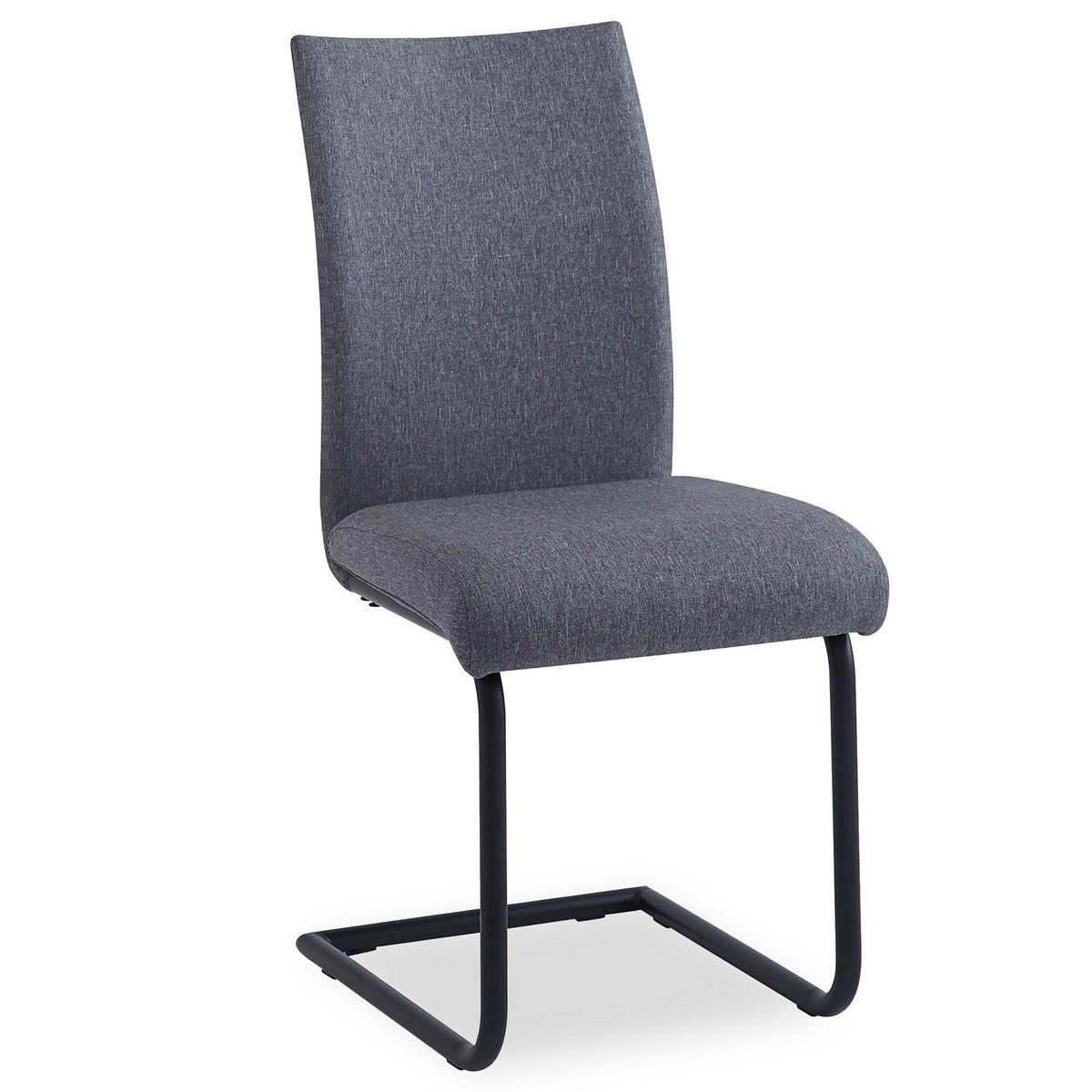 ESSZIMMERSTUHL ALADINO 4er-Set grau/schwarz - Schwarz/Grau, Textil (43/94/56cm) - IDIMEX