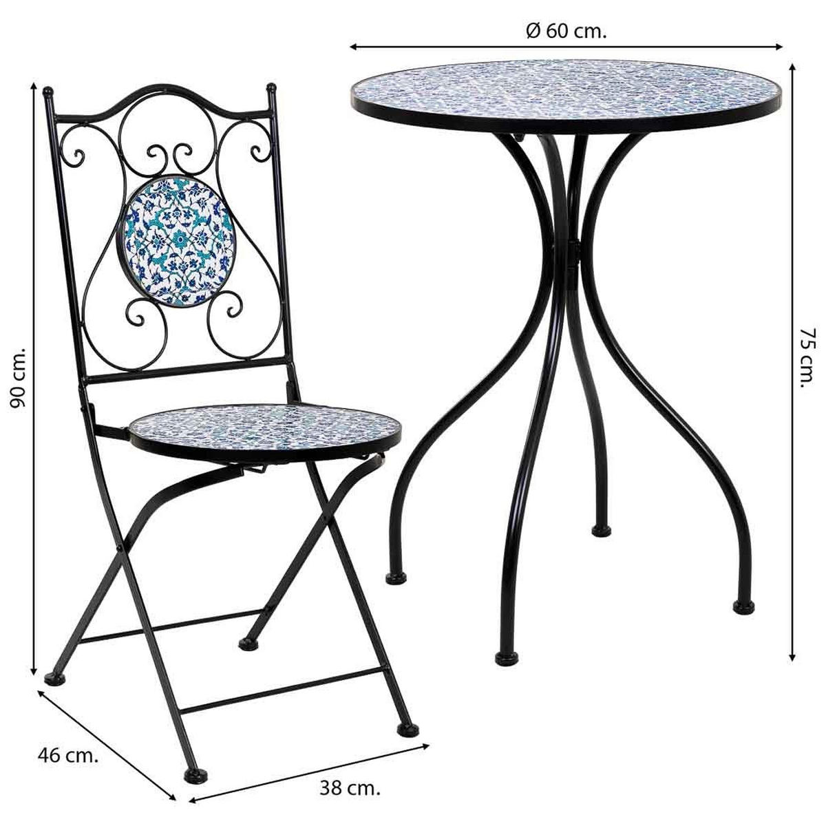 BALKONSET, schwarz, 3-tlg. - Schwarz, Metall - Wanderlust