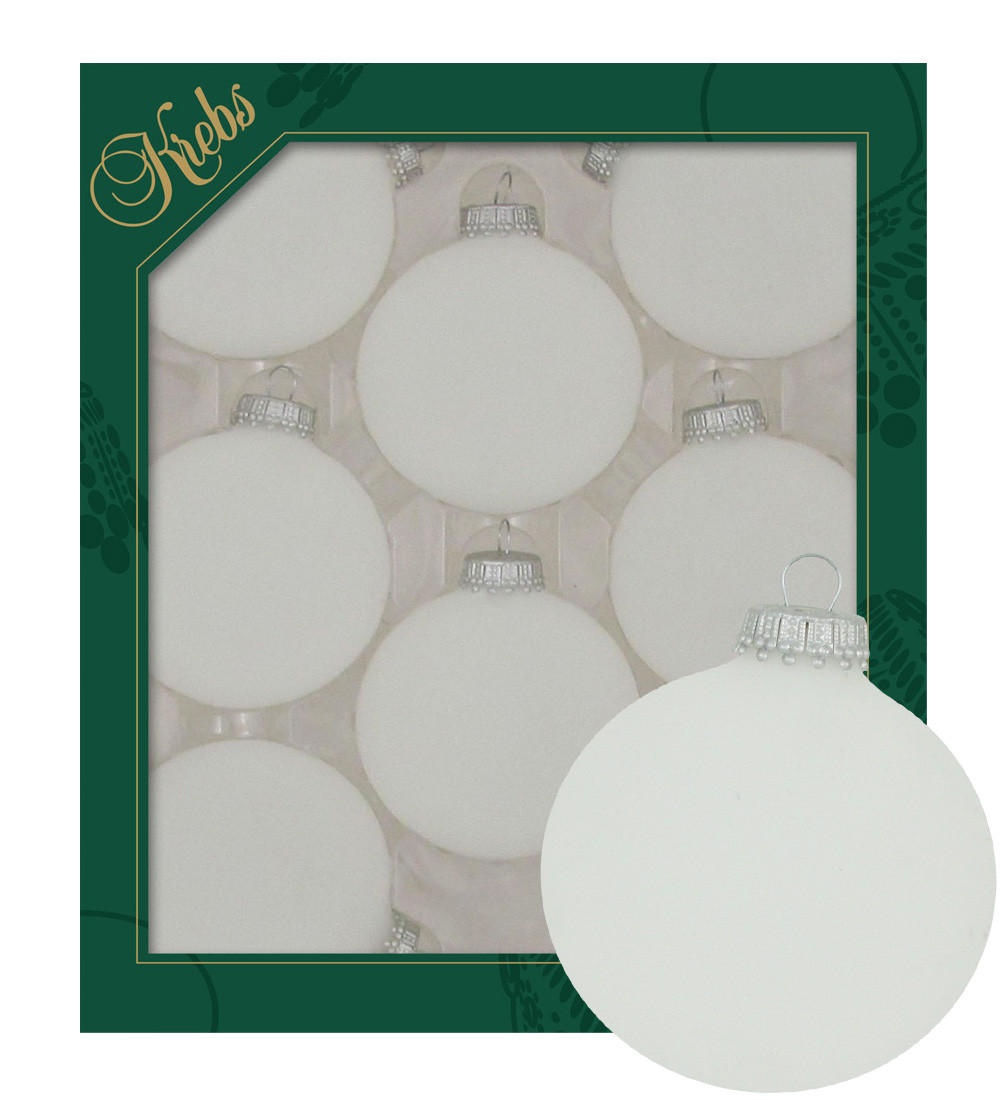 CHRISTBAUMKUGELN Uni-Design Evelina Weiß 7cm (Glas / 8 Stk.) - Weiß, Glas (7/7/7cm) - Krebs Glas Lauscha