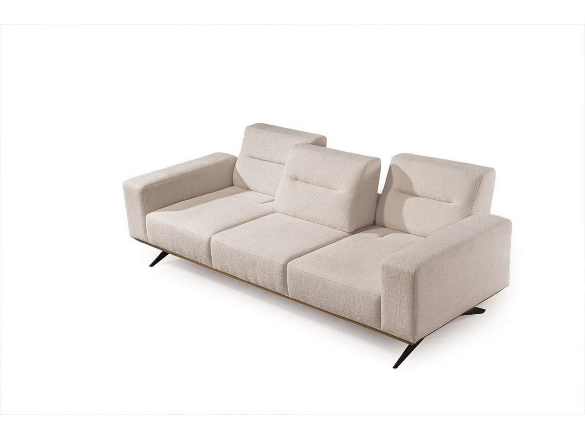 SOFA Opera 4-Sitzer Samt Beige - Beige, Textil/Metall (265/87/95cm) - Villa Möbel