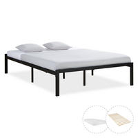 METALLBETT 140/200 cm in Schwarz mit Lattenrost und Matratze - Schwarz, Metall (140/200cm) - Homestyle4u