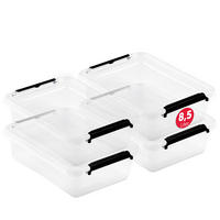 AUFBEWAHRUNGSBOXEN mit Deckel 8,5l im 4er Set - Transparent, Kunststoff (29/11.5/39cm) - BOXXivo