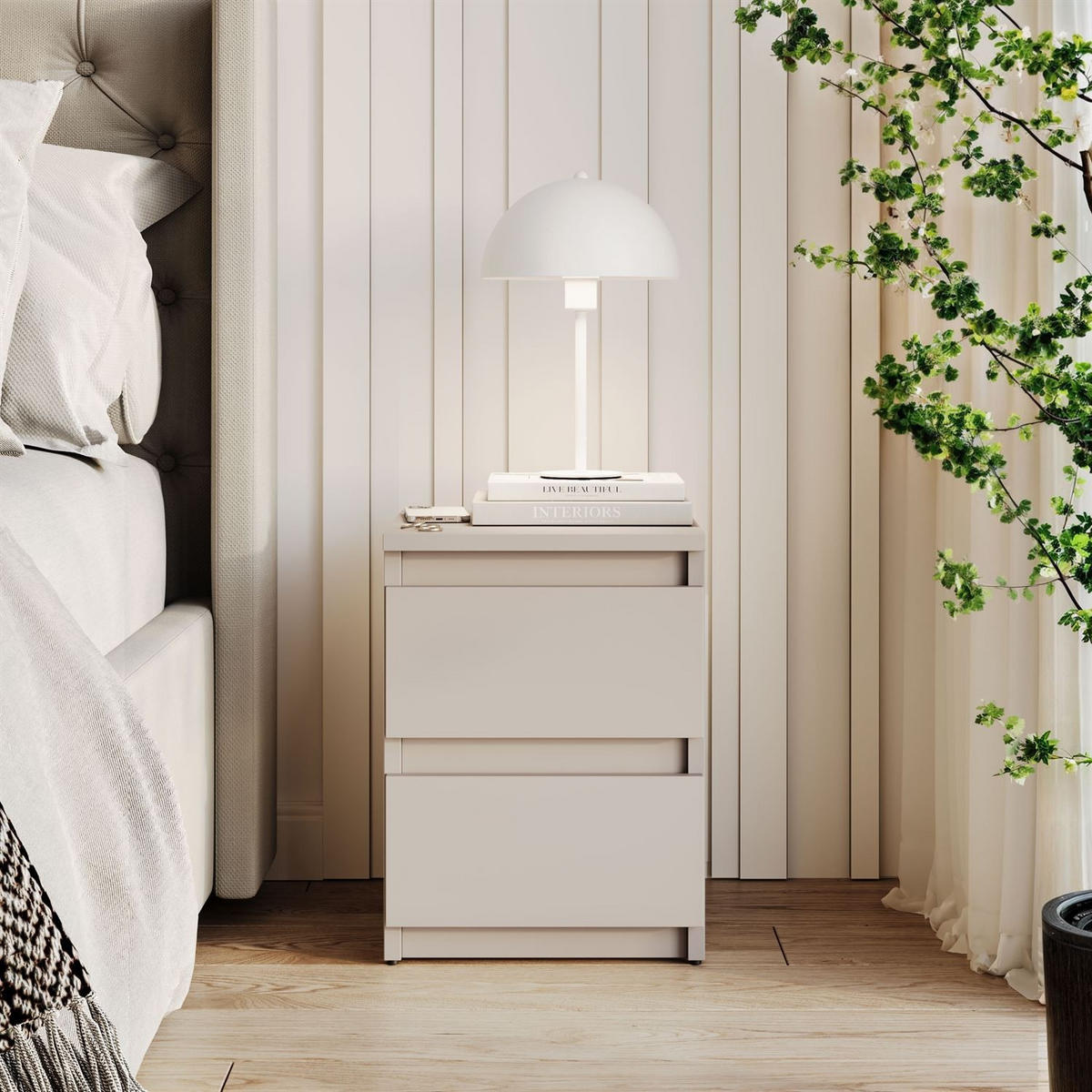 NACHTTISCH HANA M2 Kaschmir - Kaschmir, Holzwerkstoff (30/40/30cm) - Lookway