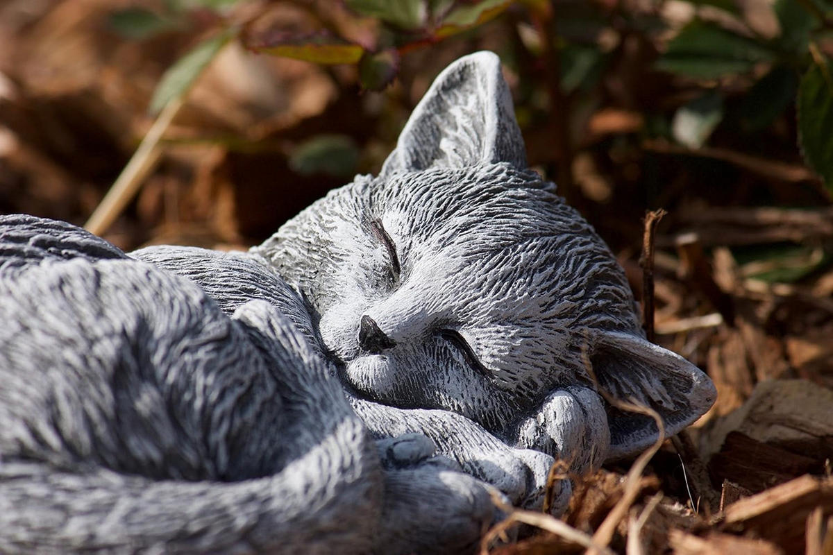 STEINFIGUR kleine Katze Tinka eingerollt frostfest Steinguss - Grau, Stein (17/8/14cm) - stoneandstyle