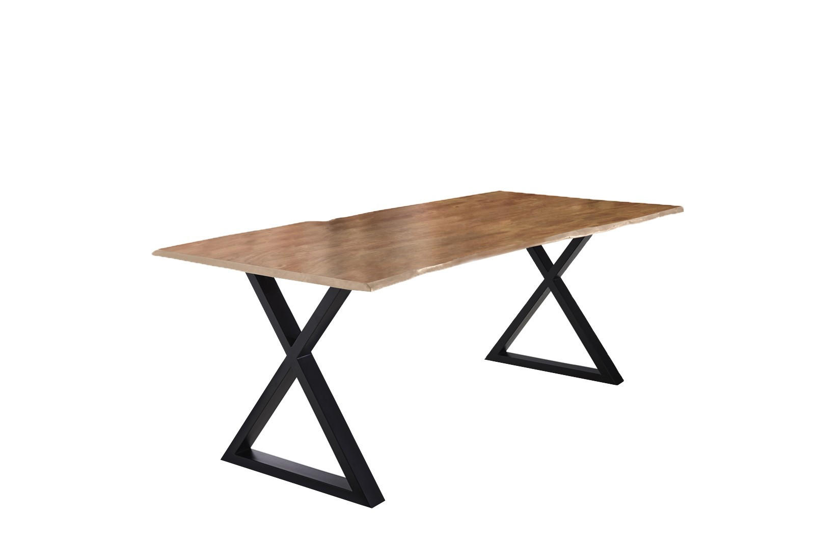 ESSTISCH LUBIN - Beige/Schwarz, Holz/Metall (100/220/77cm) - SAM