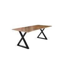 ESSTISCH LUBIN - Beige/Schwarz, Holz/Metall (100/220/77cm) - SAM