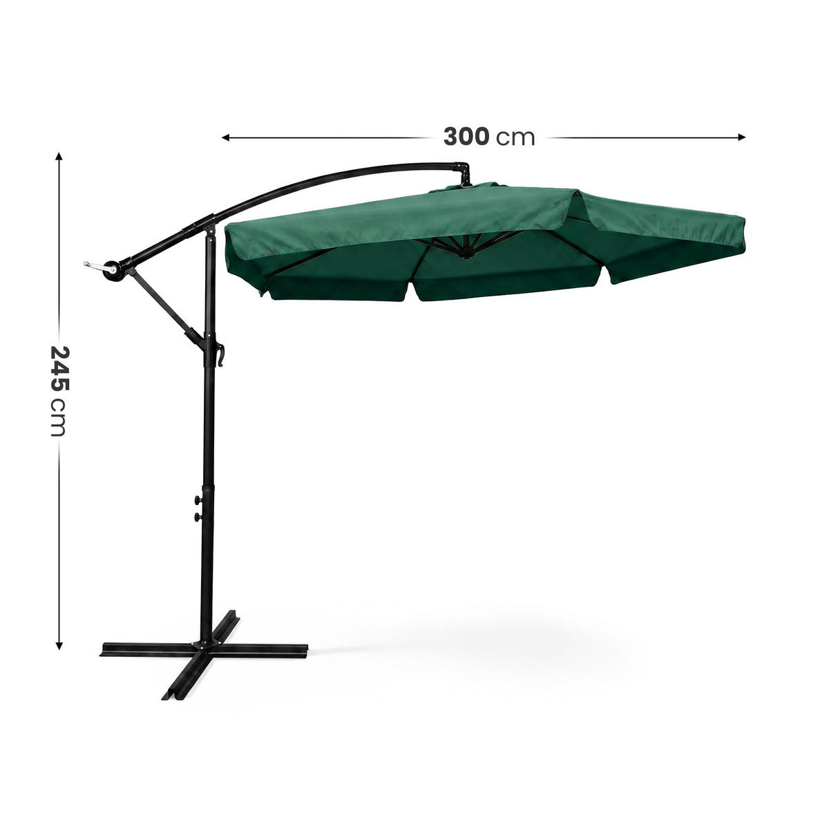 SONNENSCHRIM Grün 245/300 cm - Schwarz/Grün, Metall (300/300cm) - Akord