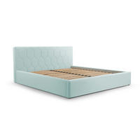 POLSTERBETT Bett 02 - 180x200 - Aqua - Hellblau, Holz/Textil (180/200cm) - Möblo