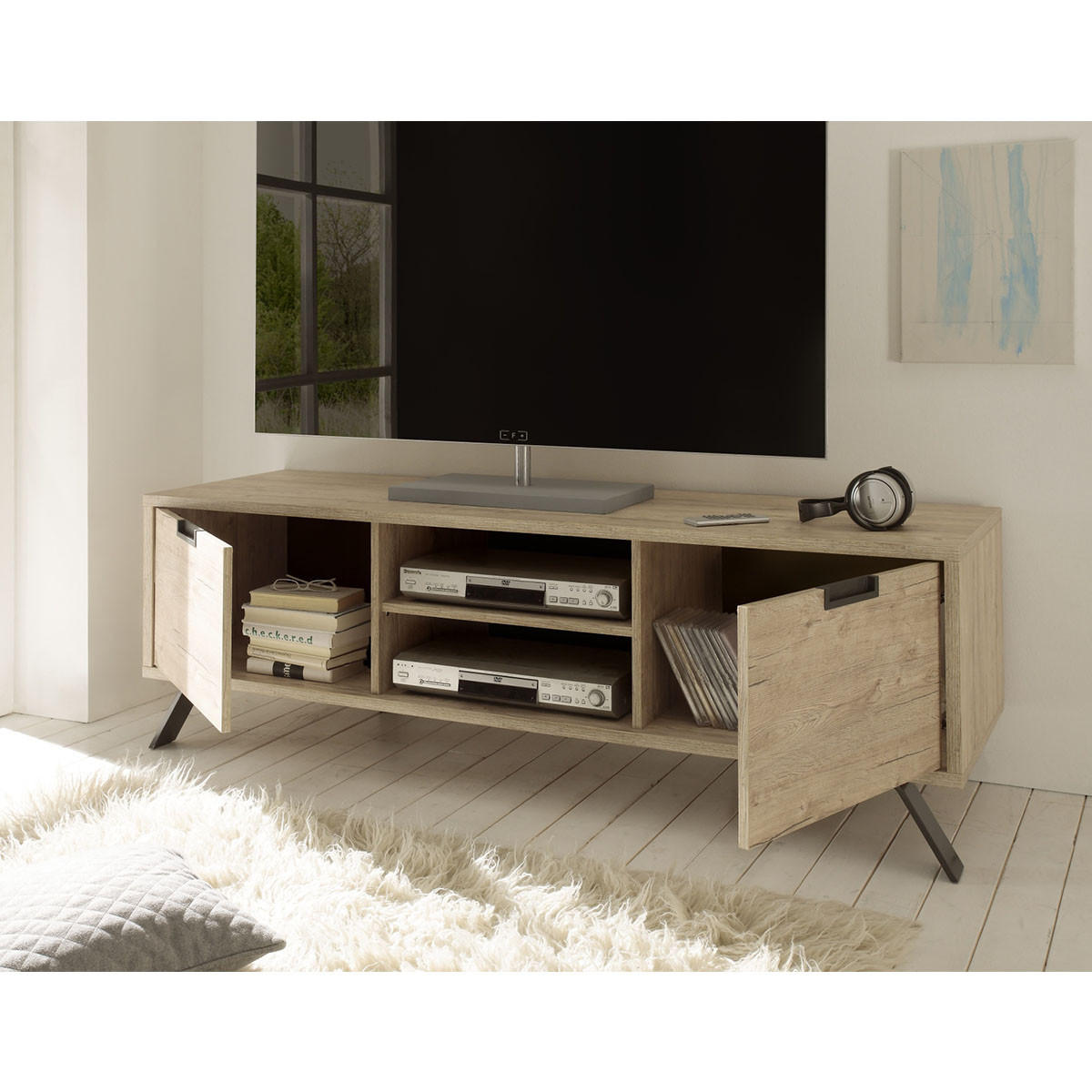 TV-MÖBEL mit 2 Türen L156 cm - Palma - Apfelbaumfarben, Holzwerkstoff (50/50.4/155.8cm) - Calicosy