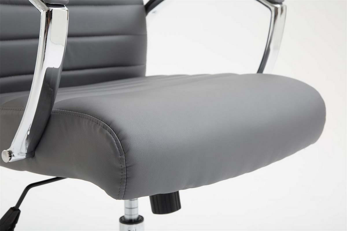 BÜROSTUHL Vallon, Kunstleder Grau - Grau, Textil/Metall (60/118/68cm) - TPFLiving