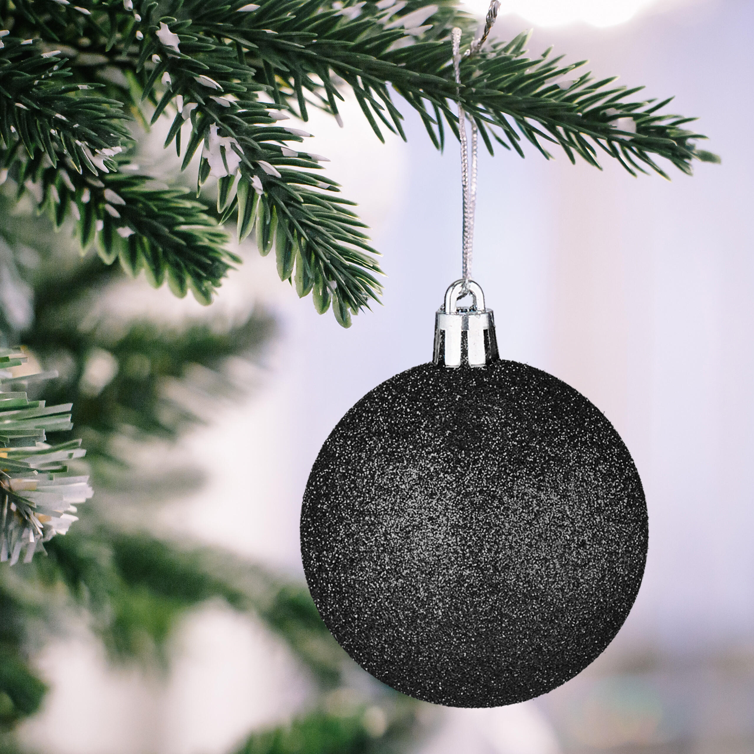 101-tlg.WEIHNACHTSKUGELN-SET - Schwarz, Kunststoff (20/19/2.5cm) - Relaxdays