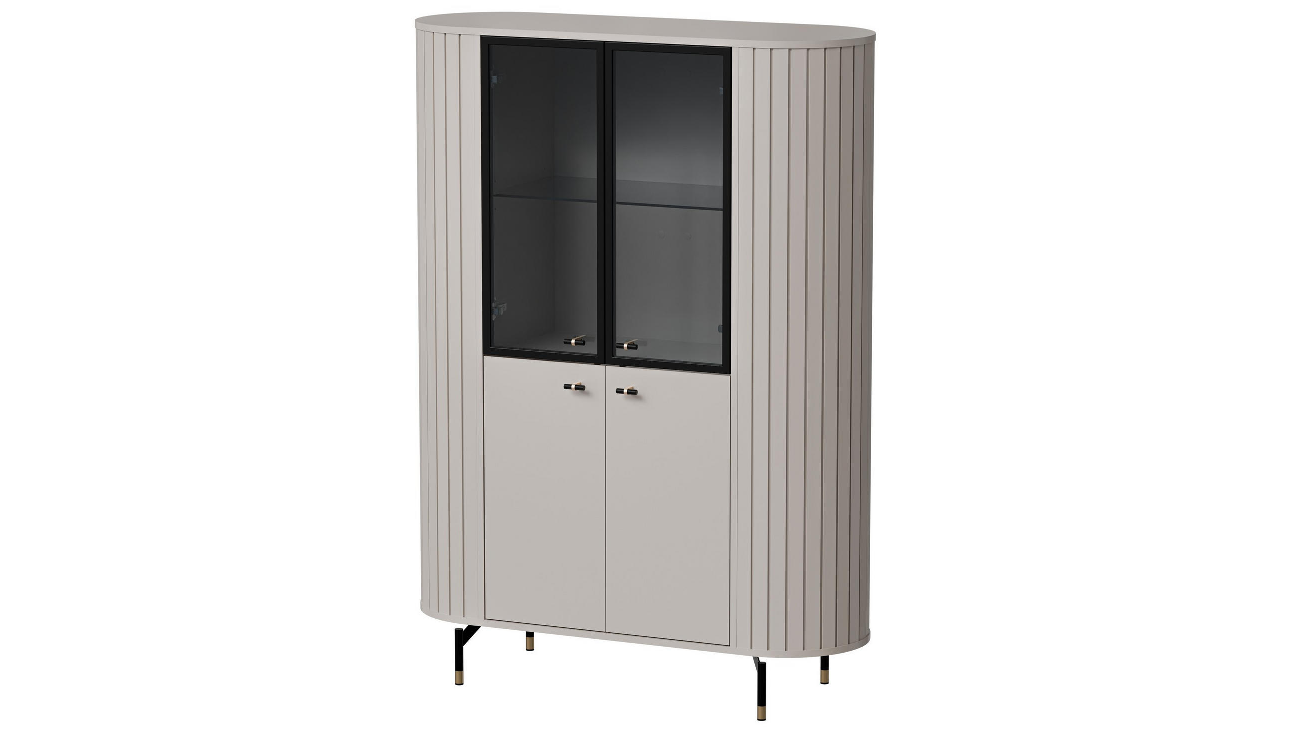 VITRINE THIRA 155/112,3 cm in Kaschmir - Kaschmir, Holzwerkstoff (112.3/155/40cm) - MASSENO