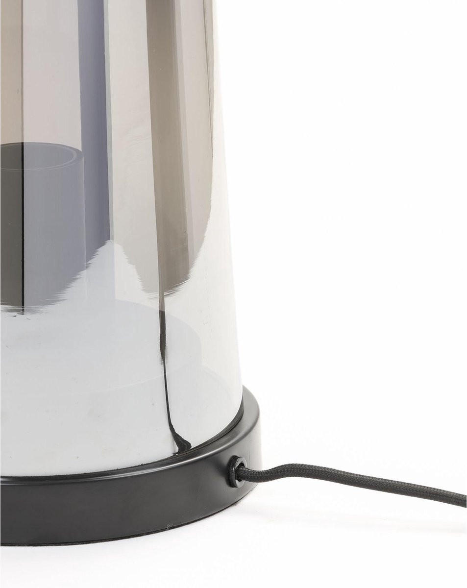 Thumbnail - Light & Living Tischleuchte, Grau, Glas, Rund, 23x53x53 cm, Lampen & Leuchten, Innenbeleuchtung, Tischlampen, Tischlampe...