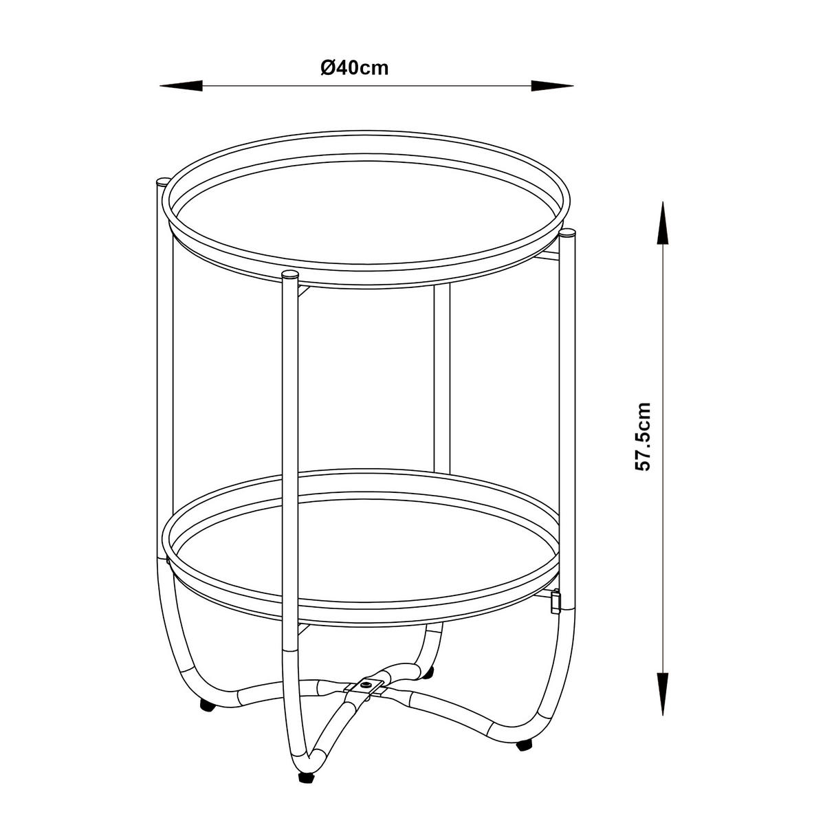 TABLETTTISCH Sandefjord - Gelb, Metall (40/40/57.5cm) - [en.casa]