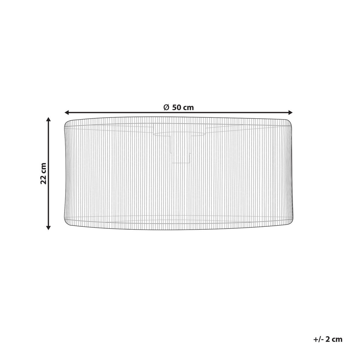 DECKENLAMPE Naturfarben/Schwarz Sewa - Schwarz/Naturfarben, Naturmaterialien (50/50/22cm) - Beliani