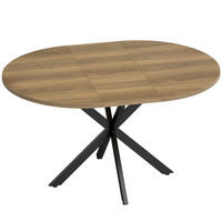 UTDRAGBART matbord MDF stål brun - Brun/Svart, Träbaserade material/Metall (135/100/75cm) - HOMCOM