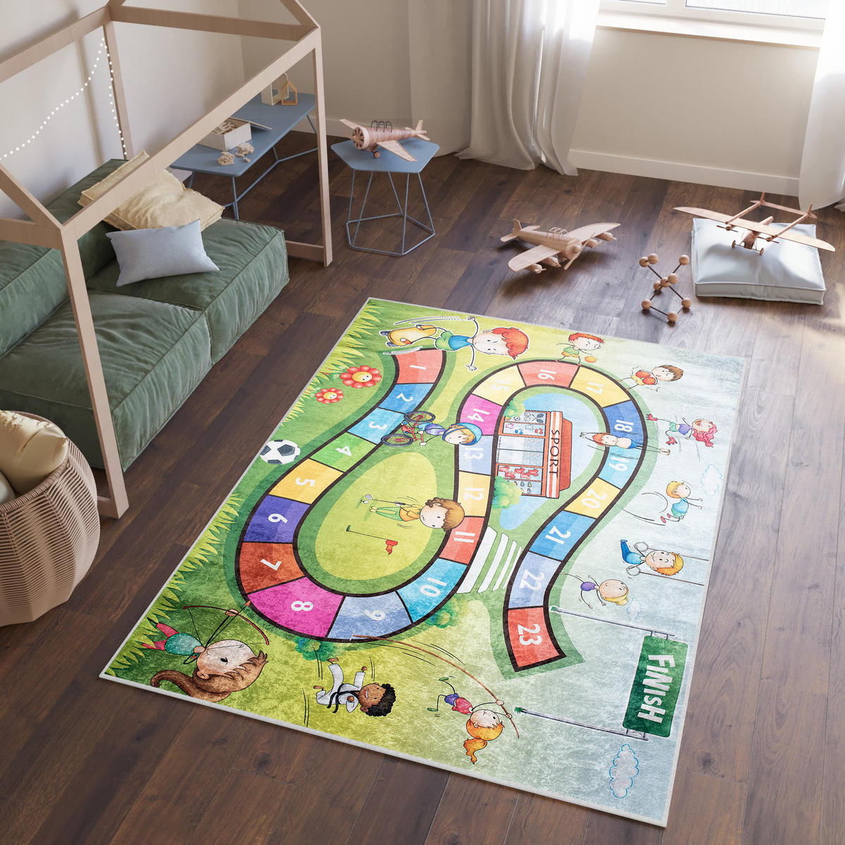 TEPPICH EMMA Grün 160/230 cm - Grün, Kunststoff (160/230cm) - Tapiso