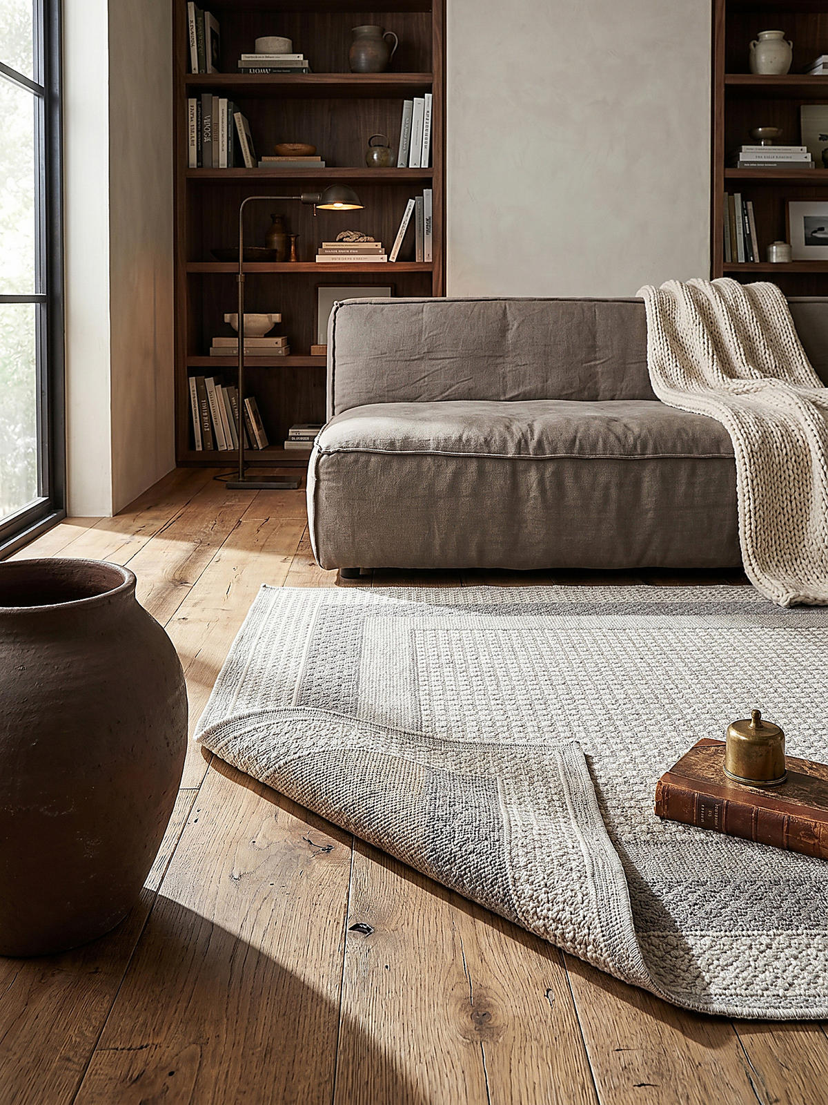 KURZFLORTEPPICH Waschbar NORA, mit Bordüre, Grau, 160 x 230 cm - Grau, Textil (160/230cm) - KADIMA DESIGN