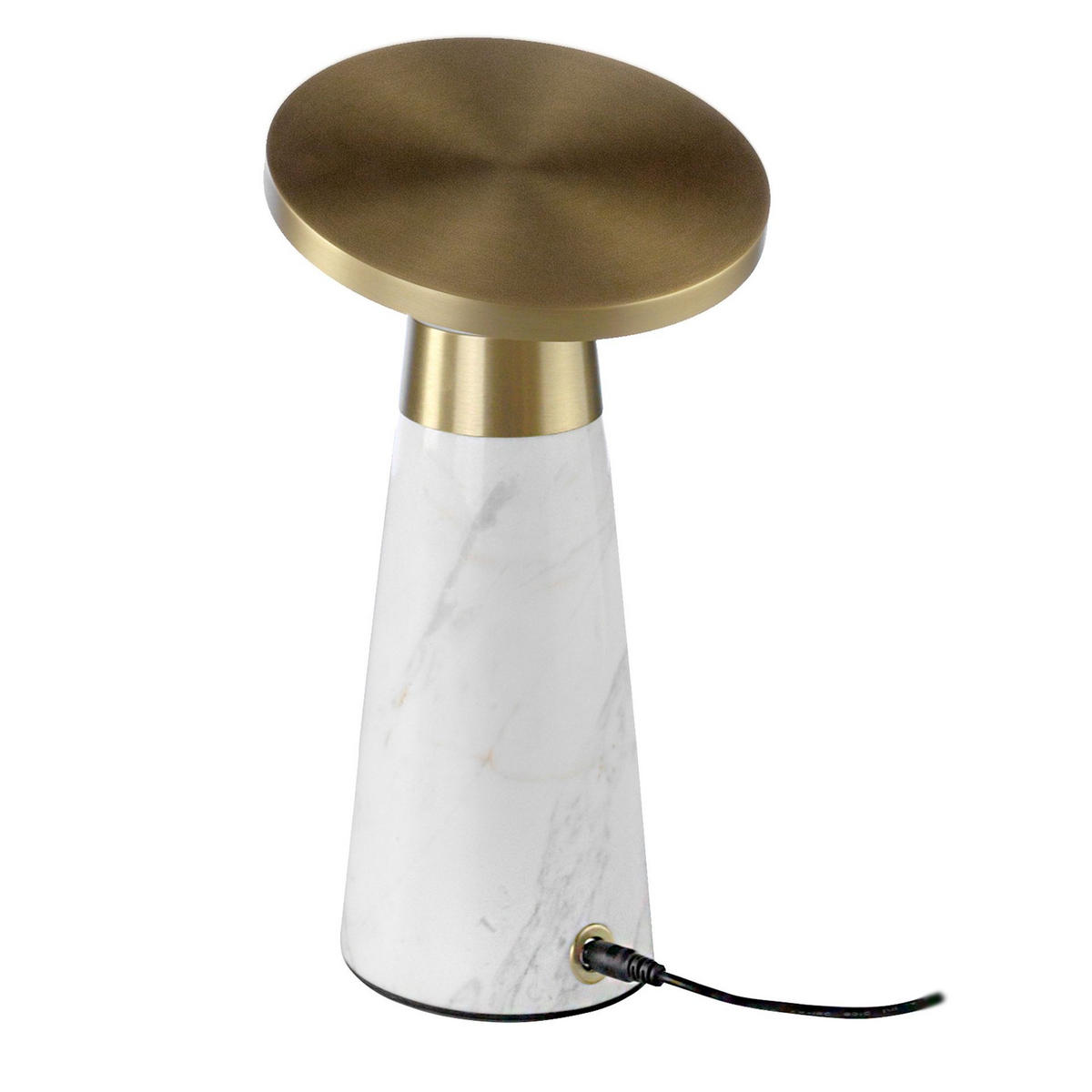 TISCHLEUCHTE Tischlampe aus weißem Marmor und goldenem Stahl Ø16/25.5 cm - Goldfarben/Weiß, Metall (16/16/25.5cm) - ANGEL CERDA