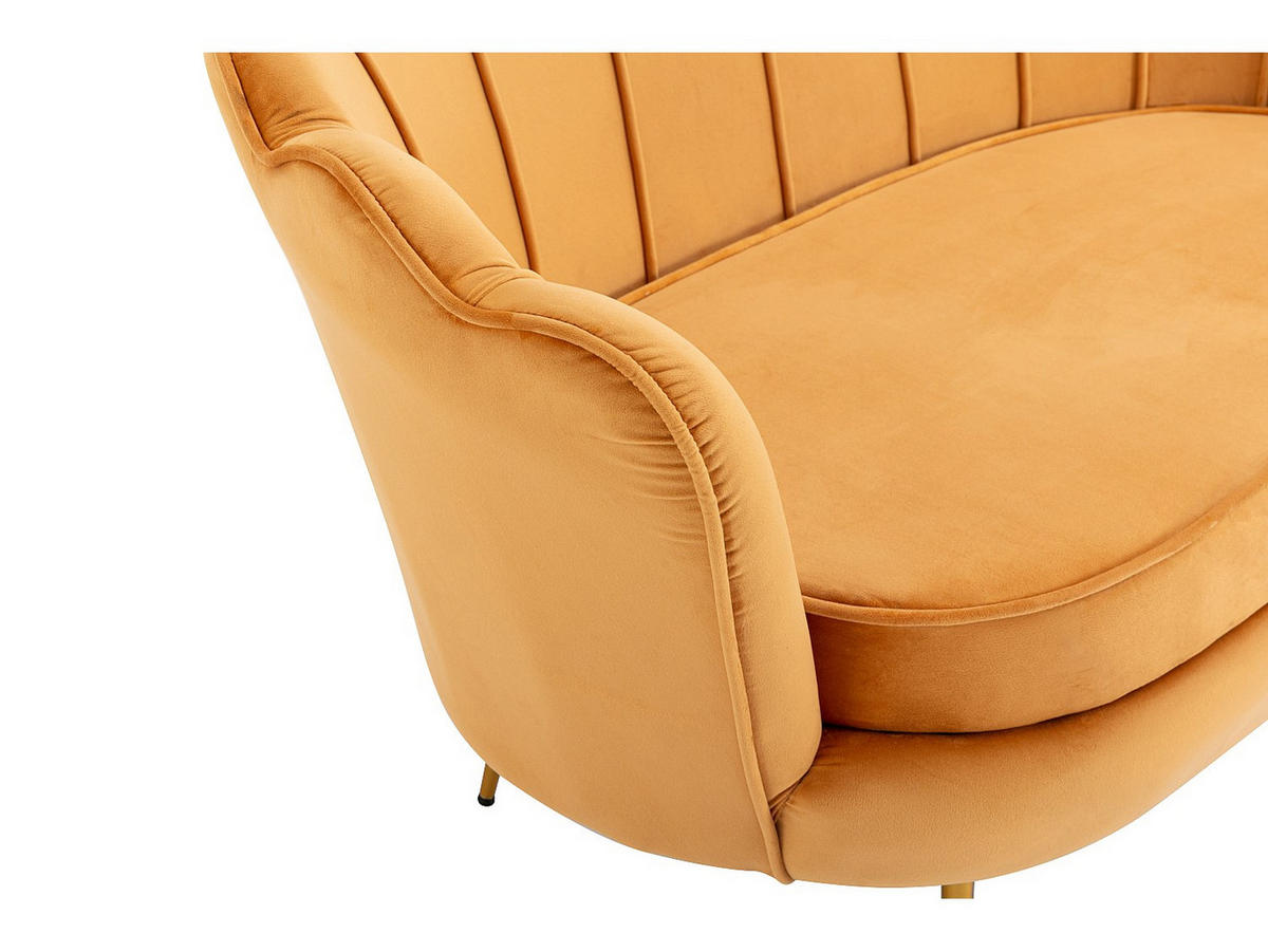 SOFA ohne Schlafmöglichkeit - -Sitzer - Samt, Stoff - Senffarben - - Dunkelgelb, Textil (124/78/73cm) - Vente-Unique