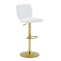 BARHOCKER höhenverstellbar 62-83 cm Weiß-Gold - Weiß, Metall (45/114/52cm) - Meubliv