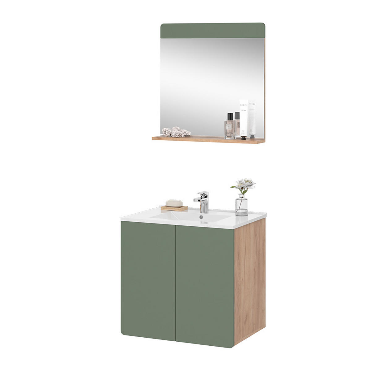 Eichefarben/Grün, Holzwerkstoff (61.8/57.8/44.8cm) - Vicco