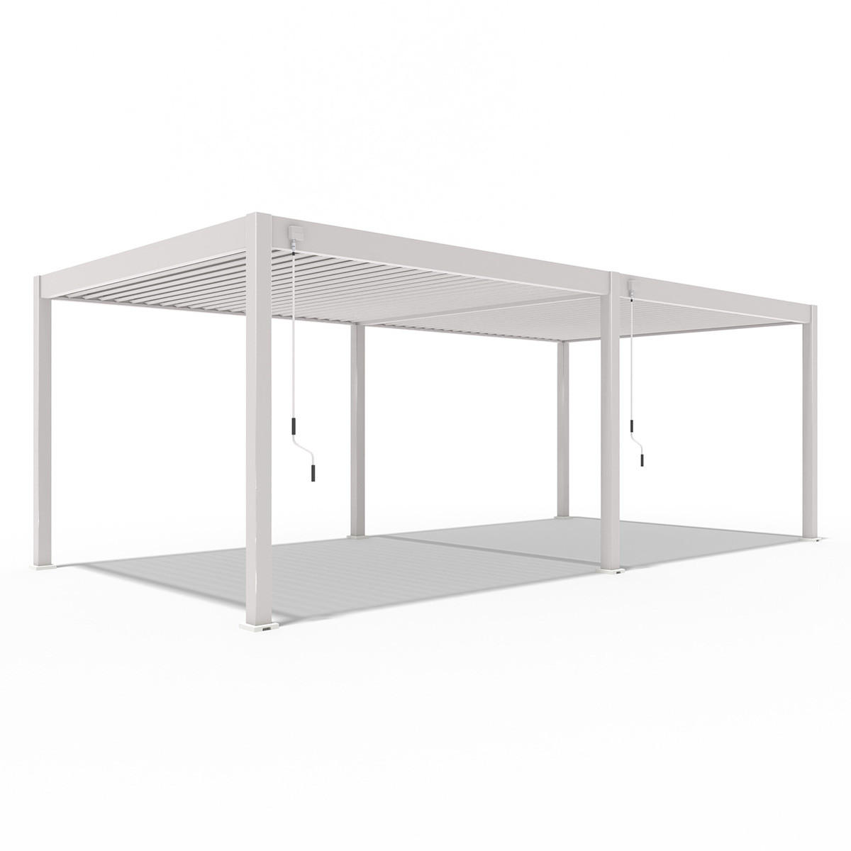 PERGOLA Deluxe Voll-Alu Pergola 3,6 x 7,2 M Ivory Sand Lamellendach - Beige, Metall (360/255/720cm) - WEIDE