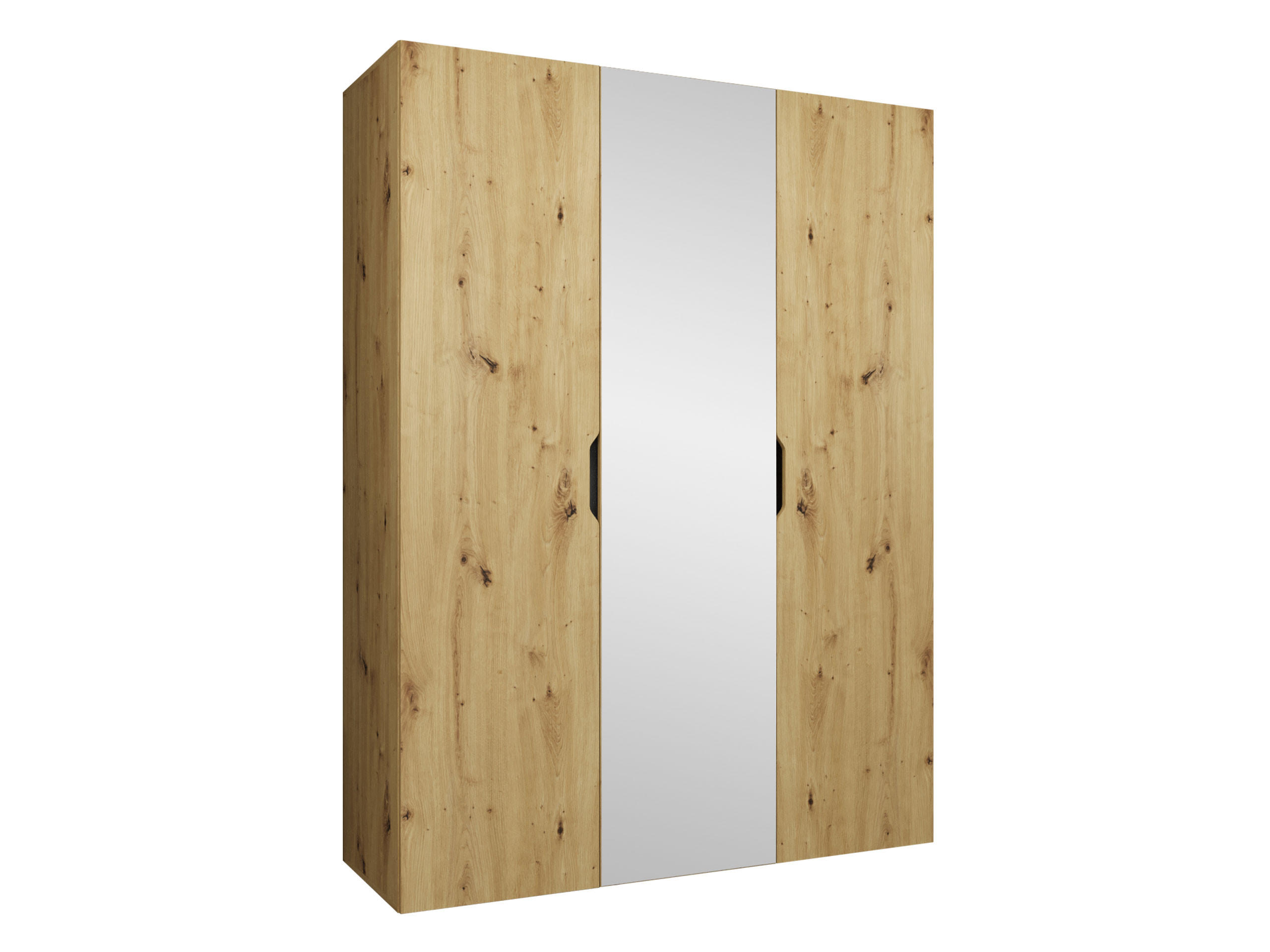 DREHTÜRENSCHRANK Malaga 150 mit Frontspiegel - Eiche Artisan, Holzwerkstoff (150/202/52cm) - MIRJAN24