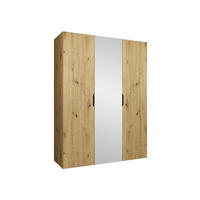 DREHTÜRENSCHRANK Malaga 150 mit Frontspiegel - Eiche Artisan, Holzwerkstoff (150/202/52cm) - MIRJAN24
