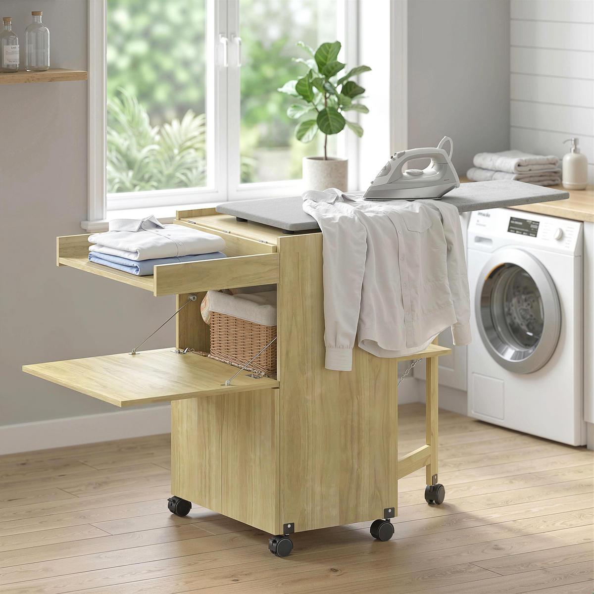 BÜGELBRETTSCHRANK Eukalyptusholzfarben 1 Stück - Eukalyptusholzfarben, Holzwerkstoff (55/87/154cm) - GiPP