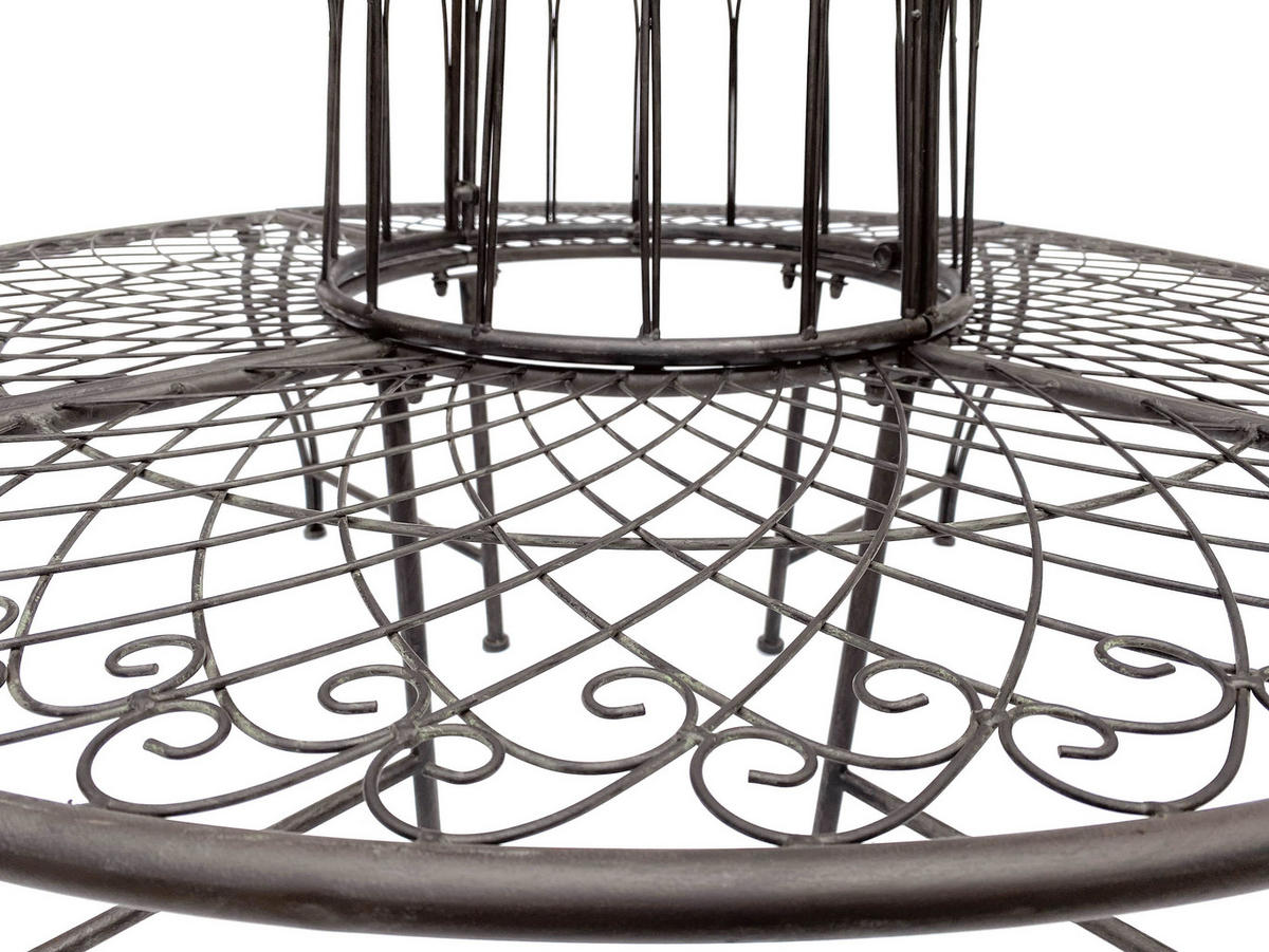 RUNDBANK Garten Metall Braun Ø 130 cm 96003 - Braun, Metall (130/93/130cm) - DanDiBo