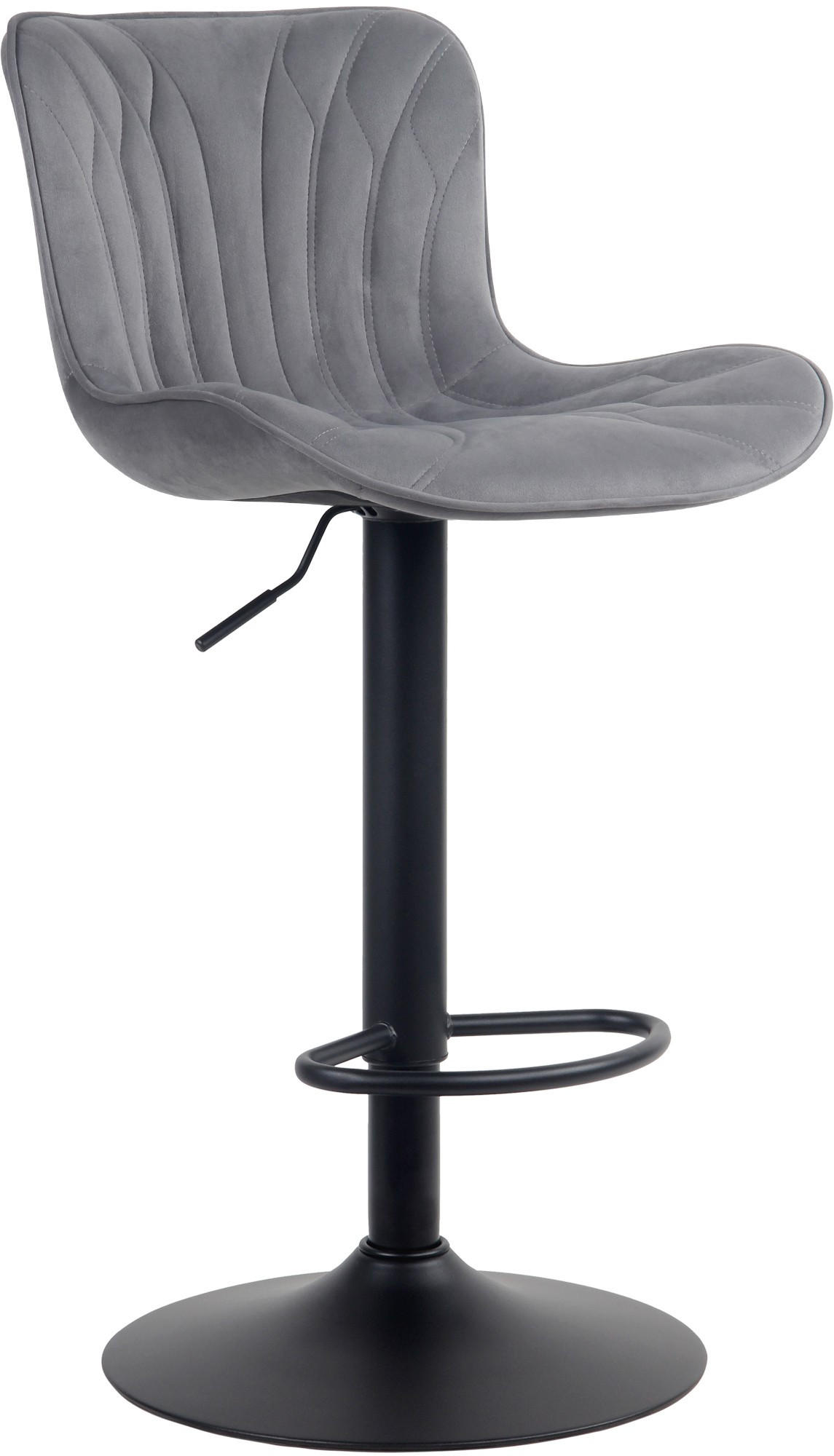 BARHOCKER Samt dunkelgrau - Dunkelgrau/Schwarz, Textil/Metall (48/83/54cm) - CLP