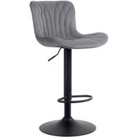 BARHOCKER Samt dunkelgrau - Dunkelgrau/Schwarz, Textil/Metall (48/83/54cm) - CLP