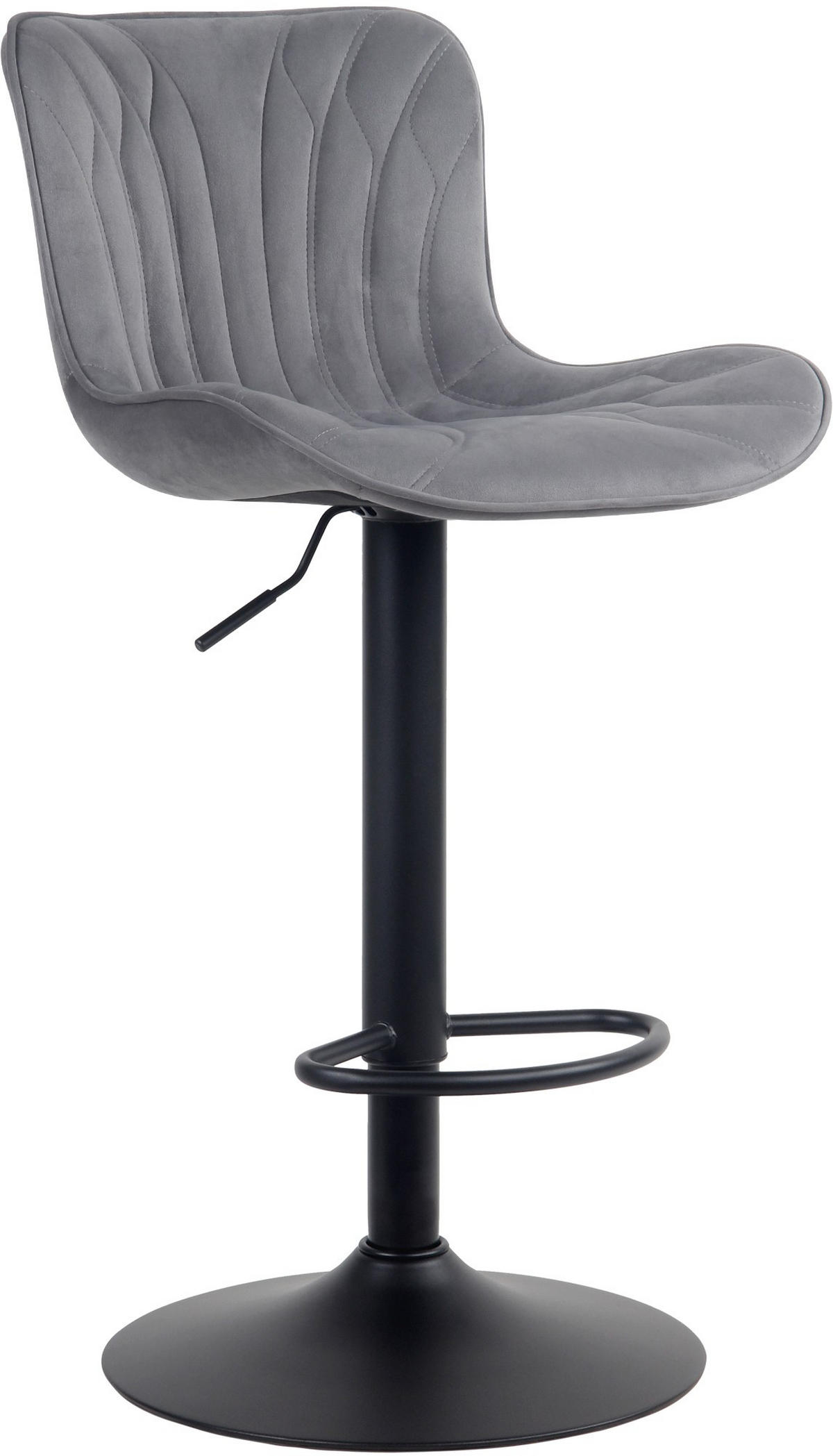 BARHOCKER Samt dunkelgrau - Dunkelgrau/Schwarz, Textil/Metall (48/83/54cm) - CLP