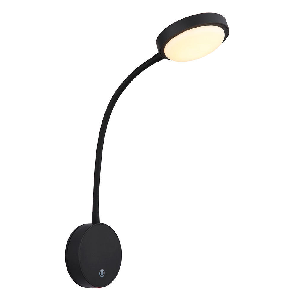 LED WANDLEUCHTE Metall Schwarz Magnethalterung - Schwarz, Metall (10/45/19cm) - Globo Lighting