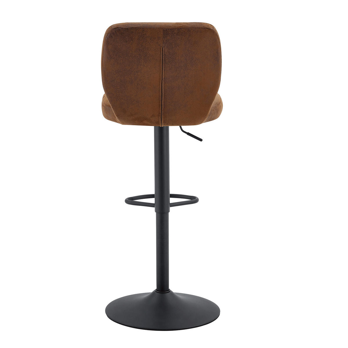 BARSTOL 2-PACK i Vintage-Konstläder i Brunt, höj- och sänkbar samt 360° snurrbar - Brun, Läder (52/62/45cm) - Urban Meuble
